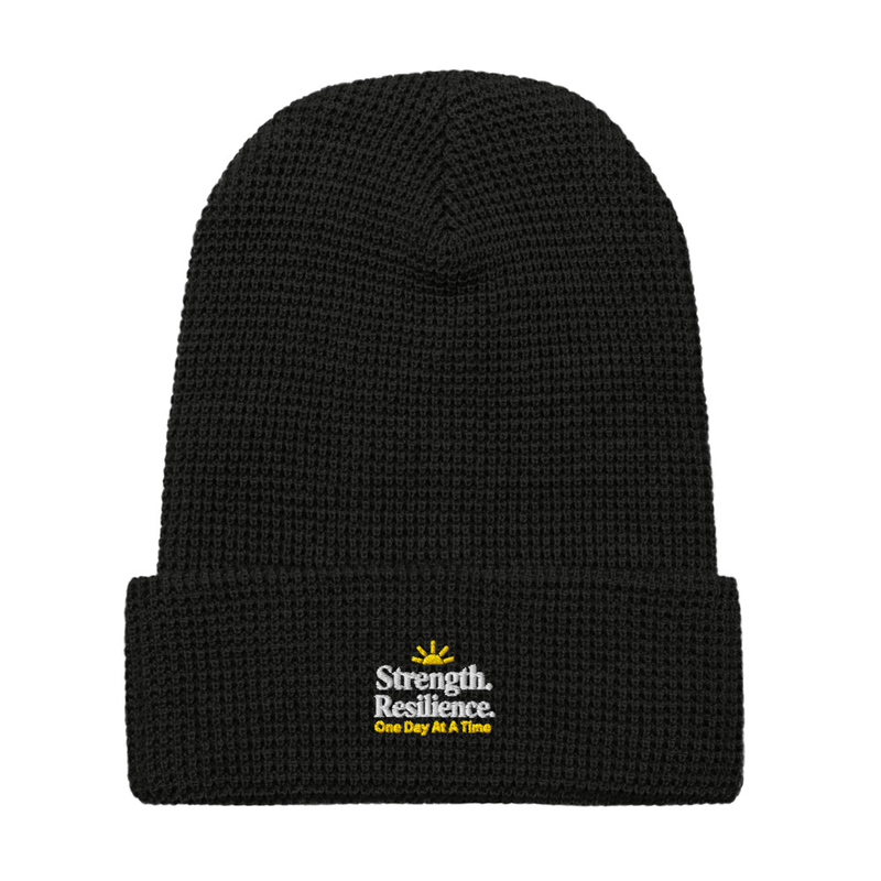 Strength & Resilience Waffle Knit Beanie – One Day at a Time