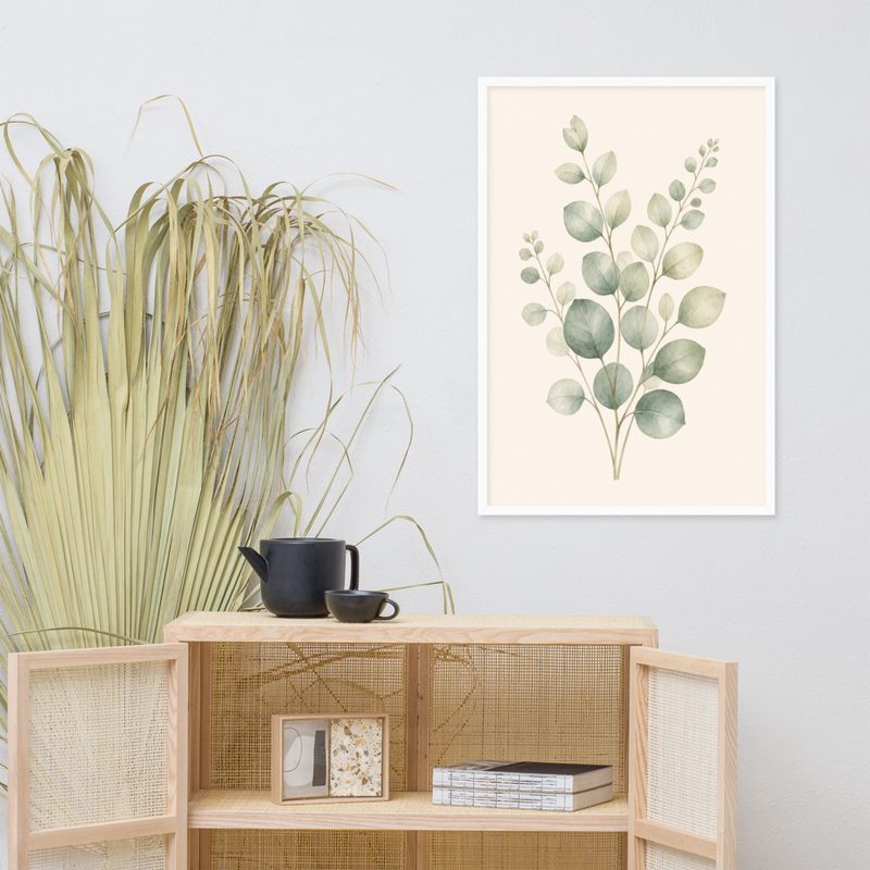 Eucalyptus Stem Framed Botanical Wall Art — Minimalist Watercolor — thumbnail 17