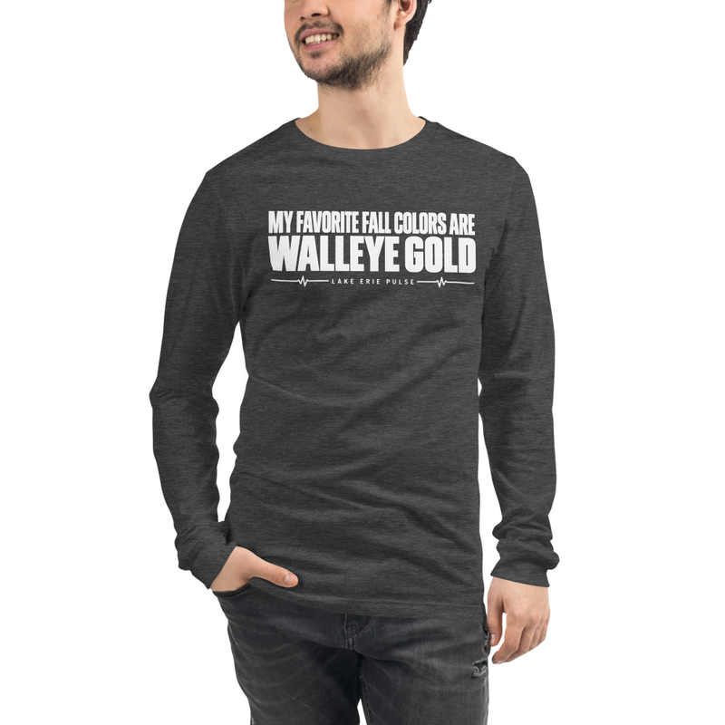 Unisex Long Sleeve Tee Walleye Gold Fall Colors