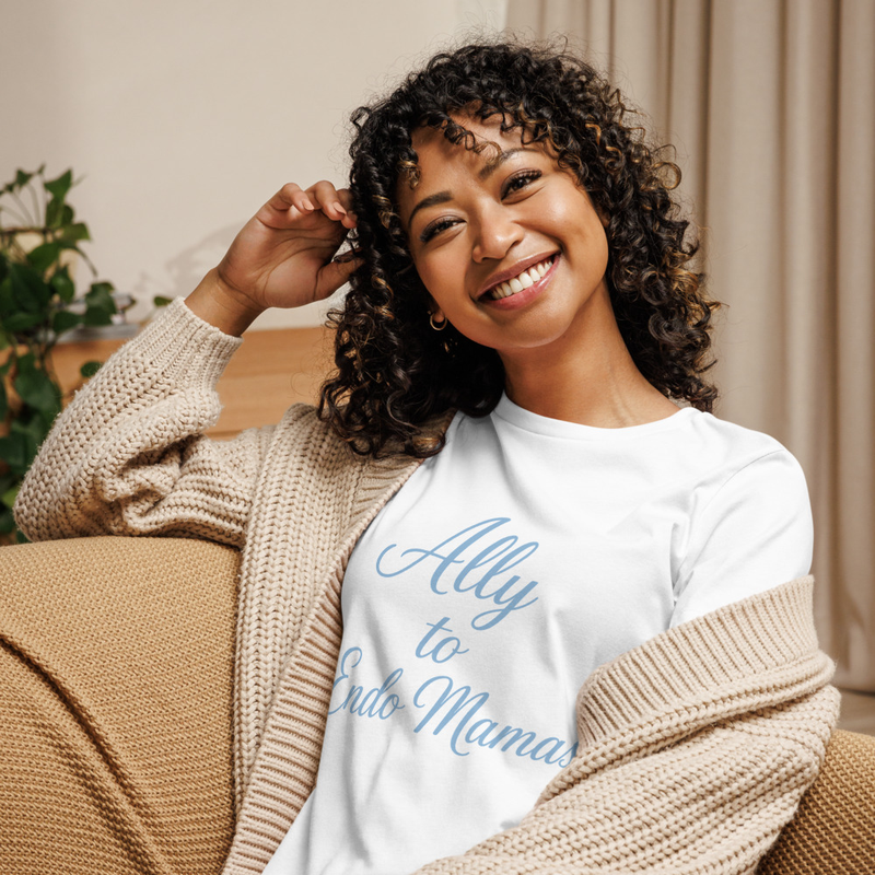 Ally to Endo Mamas Women's White Relaxed T-Shirt