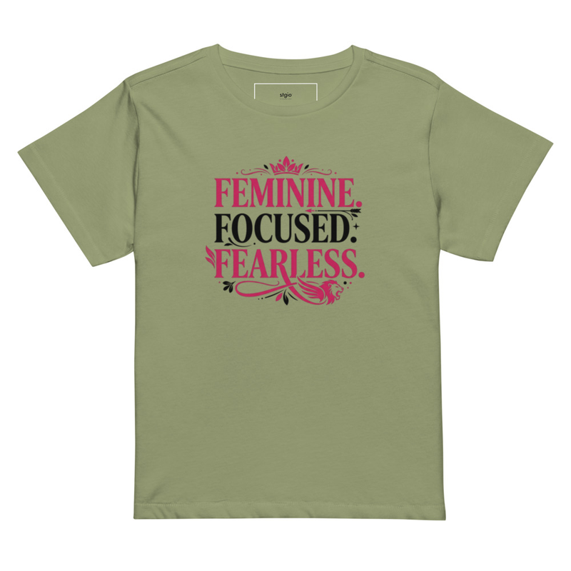 Feminine Focused Fearless Women’s high-waisted t-shirt
