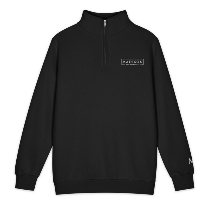 Madison 1/4 Zip Sweatshirt Black – S, Black