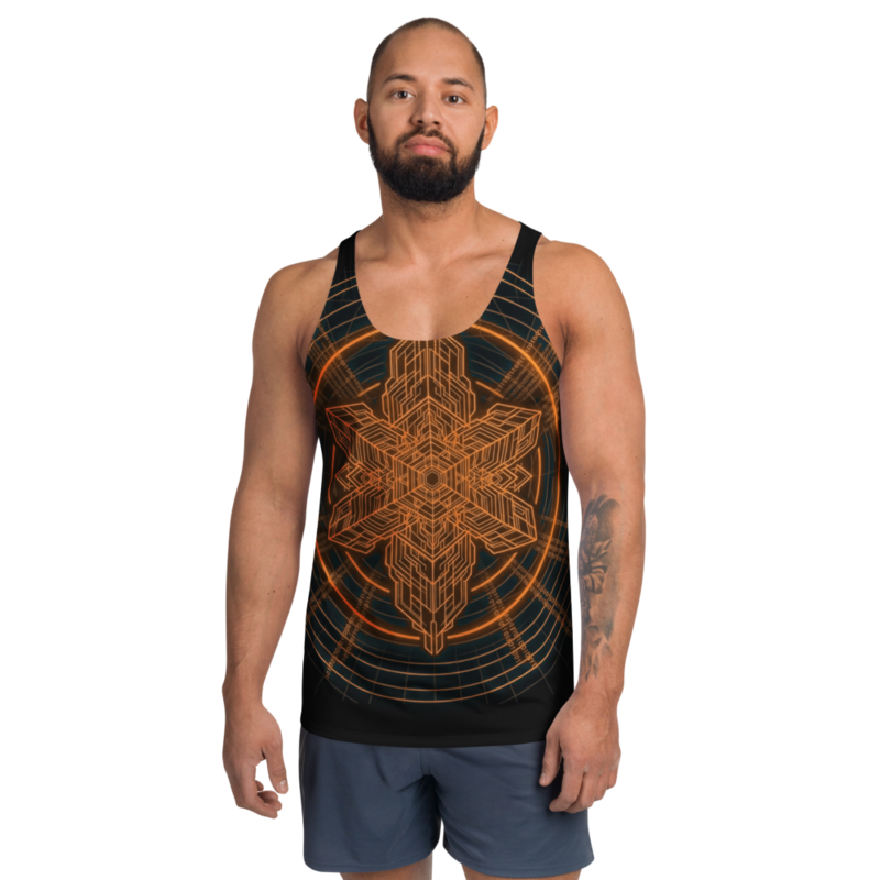 Uncle Benny ® Deep Space Relay IBM Quantum Computer Tank Top Neon Orange EST. 2020