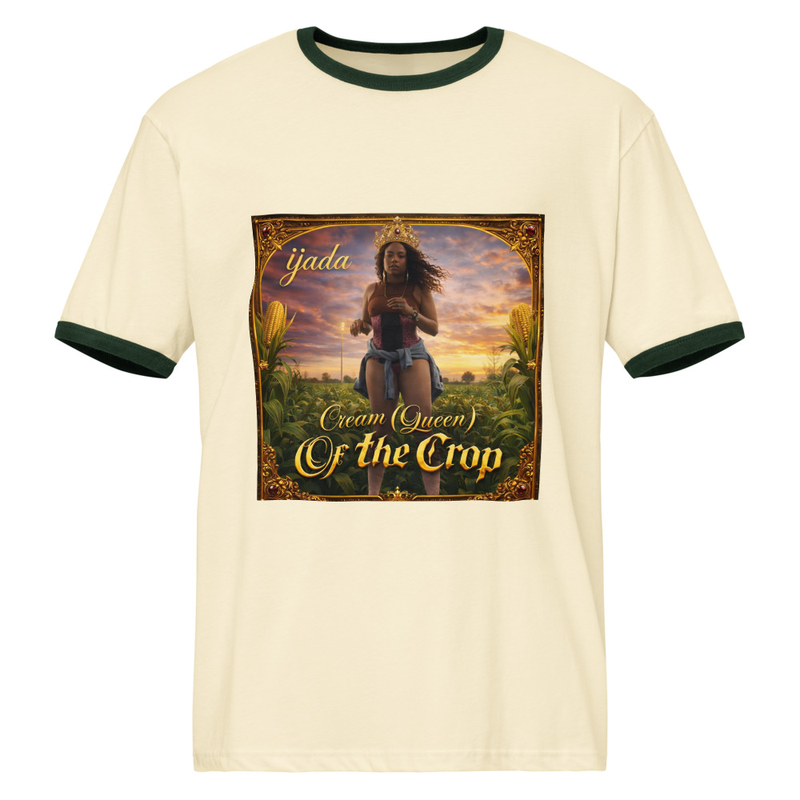 Cream Unisex "Cream Queen Of The Crop" Green Ringer t-shirt