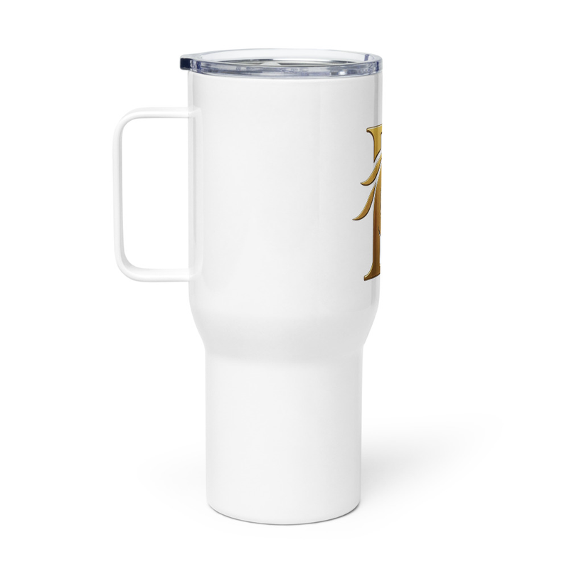 Travel mug with a handle – 25 oz, White
