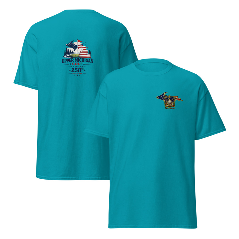 Alger County Veteran's Golf Outing Logo #7 Unisex classic tee – S, Tropical Blue