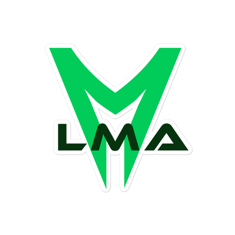 LMA sticker - Green Logo – 4″×4″, White