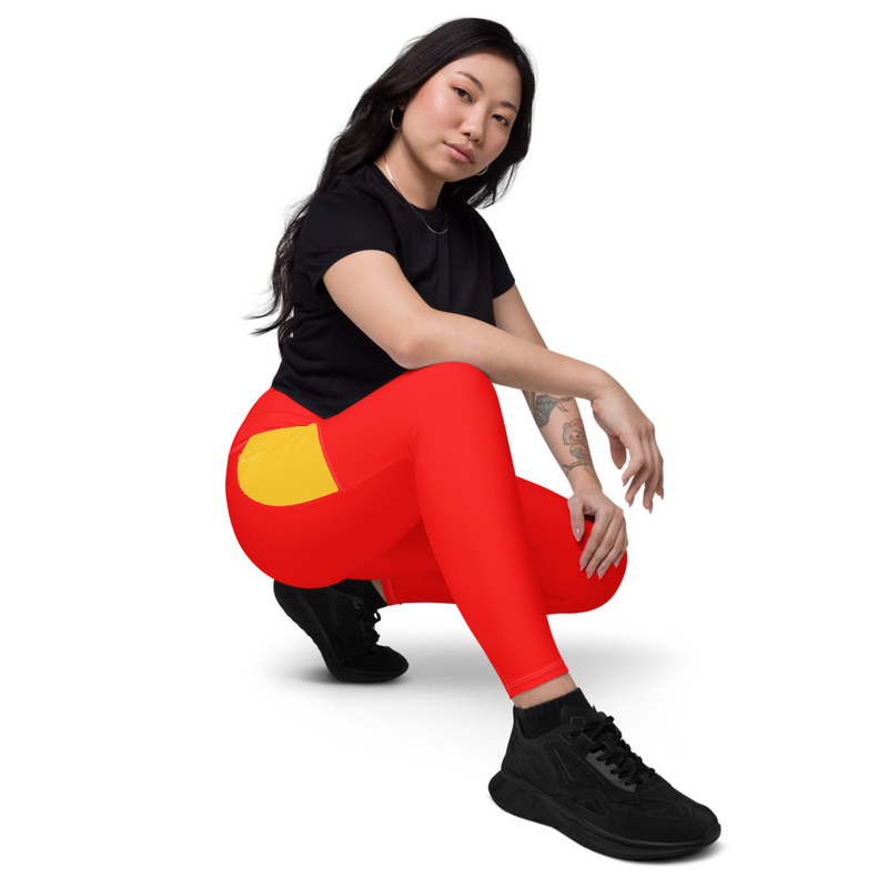Kicxs Leggings With Pockets - Red/Yellow
