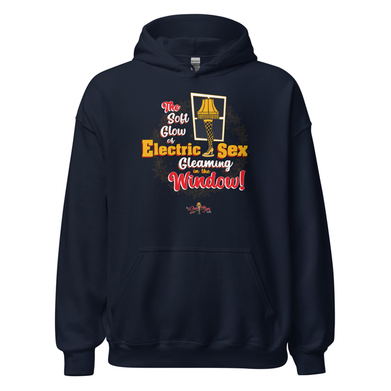 The “Electric Sex in the Window” Hoodie ✨ – S, Navy