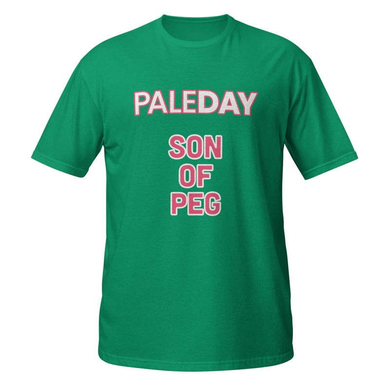 PaleDAY Son-of-Peg Unisex T-Shirt with fuschia/white logo