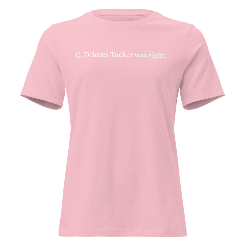 C. Delores Tucker Tee - White (Women's) – S, Pink