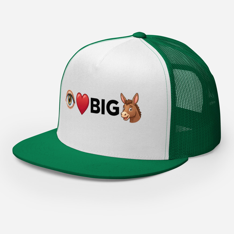 I love Big A**es -Trucker Cap – One size, Kelly/ White/ Kelly