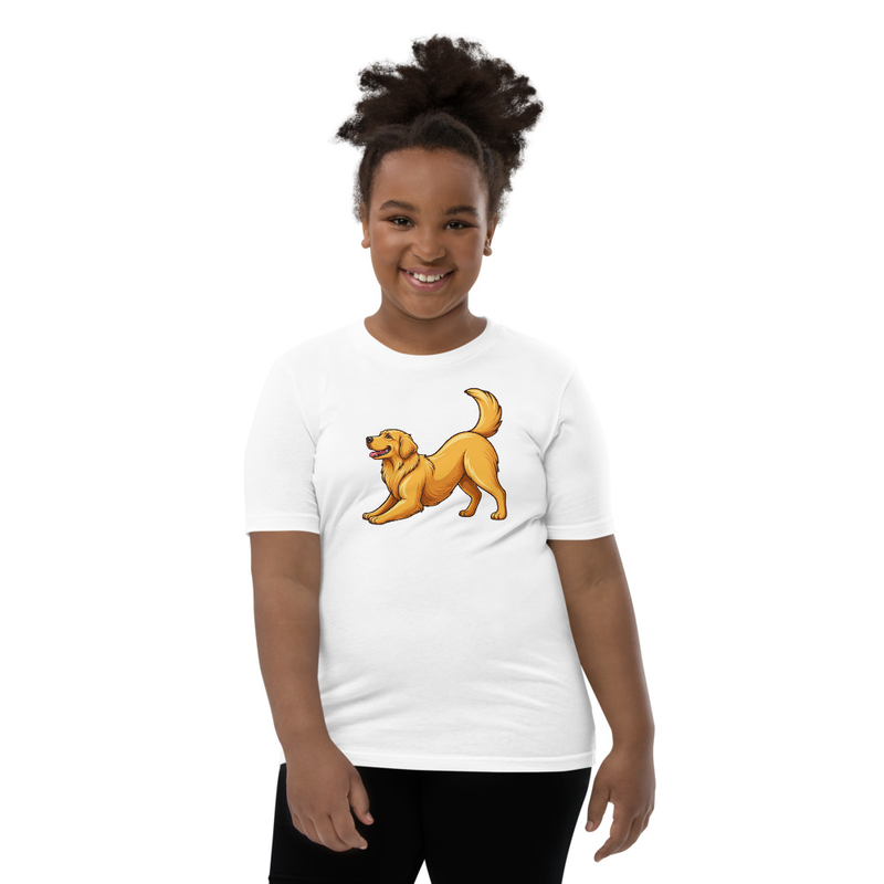 Downward Dog Golden Retriever Youth T-Shirt