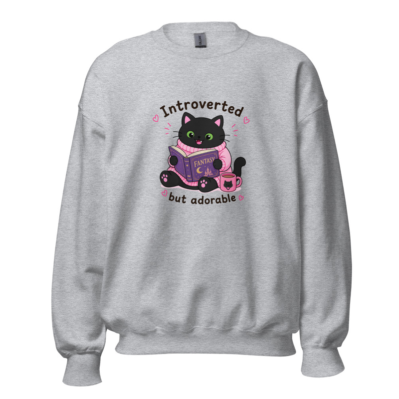 Introverted but adorable Snaggletooth Jumper – 5XL, Sport Grey