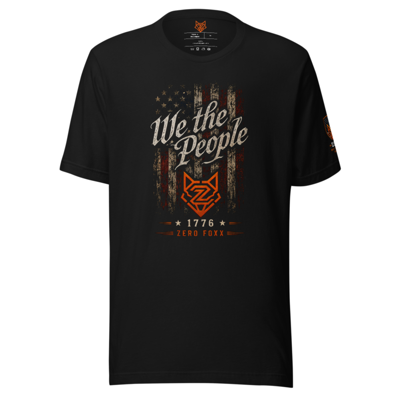We the People — Old Glory Script | Tee — Black / XS