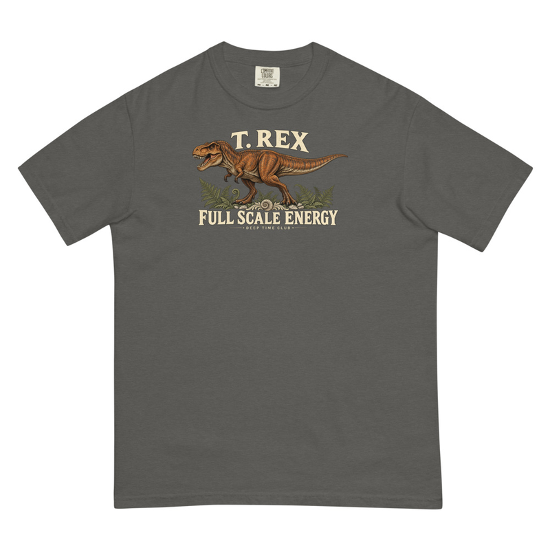 T. Rex Full Scale Tee supplier-rendered front view in Pepper