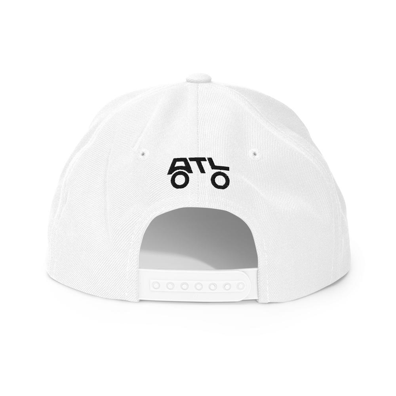 Snapback Hat - BLACK OUT (REAR BRAND MARK) – One size, White