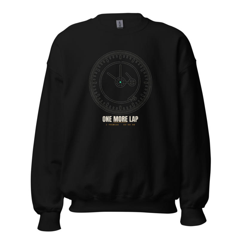 One More Lap Crewneck mockup