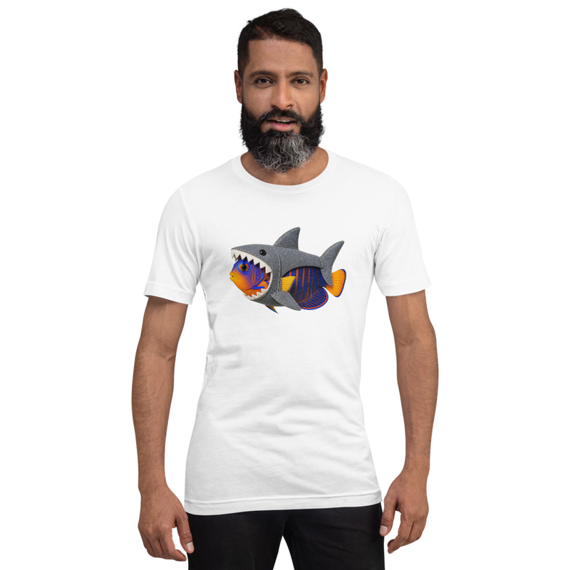 Coral Beauty Angelfish Fish in Shark Costume T-Shirt