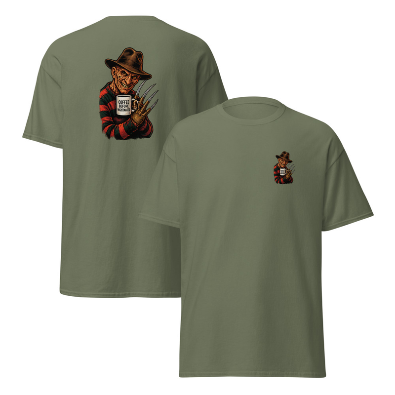 Coffee Before Nightmares Unisex classic tee – S, Military Green