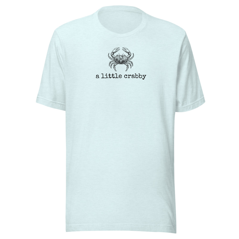 A Little Crabby Tee – XS, Heather Ice Blue