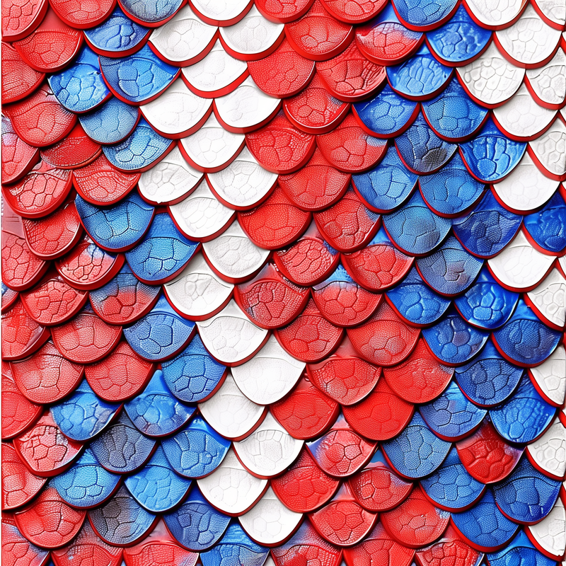 Red White & Blue Dragon Scales Flip-Flops House or Outdoor Slippers