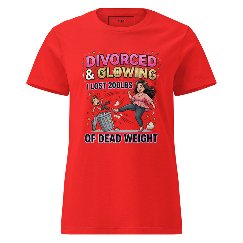 Divorced & Glowing lost the dead weight Women’s basic softstyle t-shirt