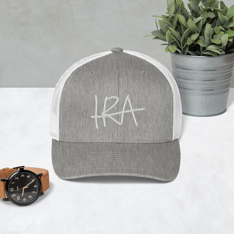 Trucker lippis - Valkoinen logo Heather Grey/White