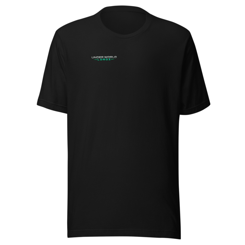 Camiseta Underworld Lordz negra · calaveras en la espalda