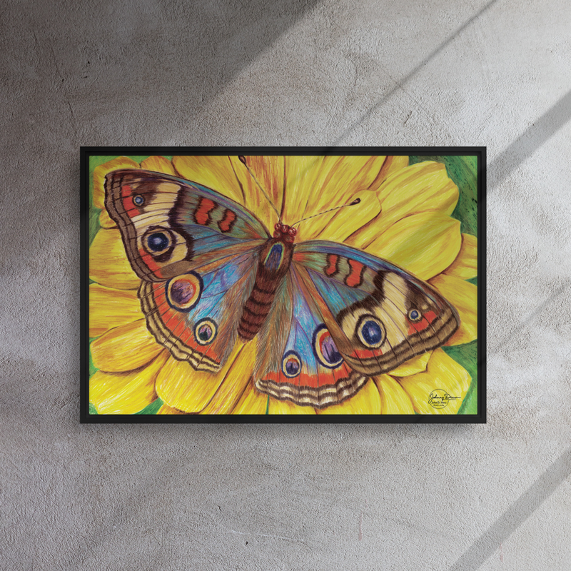 On The Wings of Love Framed canvas – 20″×30″, Black