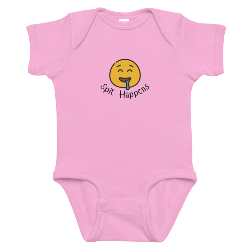 Spit Happens Infant bodysuit – 12M, Pink