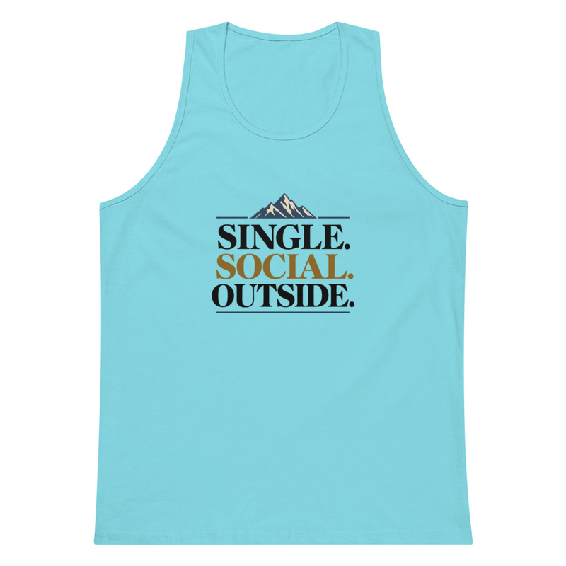 Premium tank top - Single social Outside - all  – XL, Pacific Blue