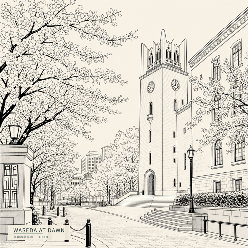 Waseda at Dawn(早朝の早稲田)のアートワーク