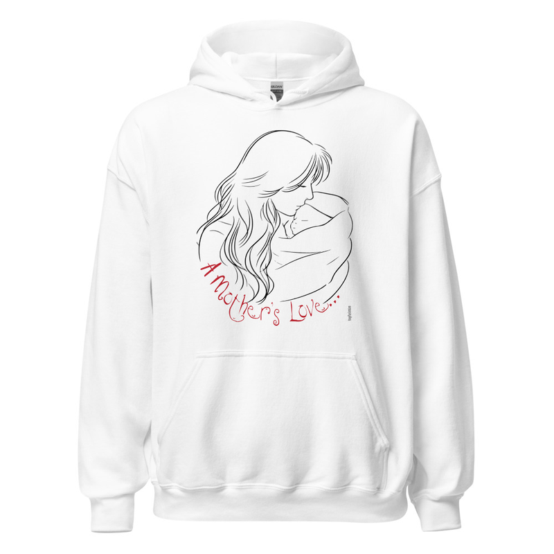 A Mother's Love (Red Writing) Gildan Unisex Hoodie