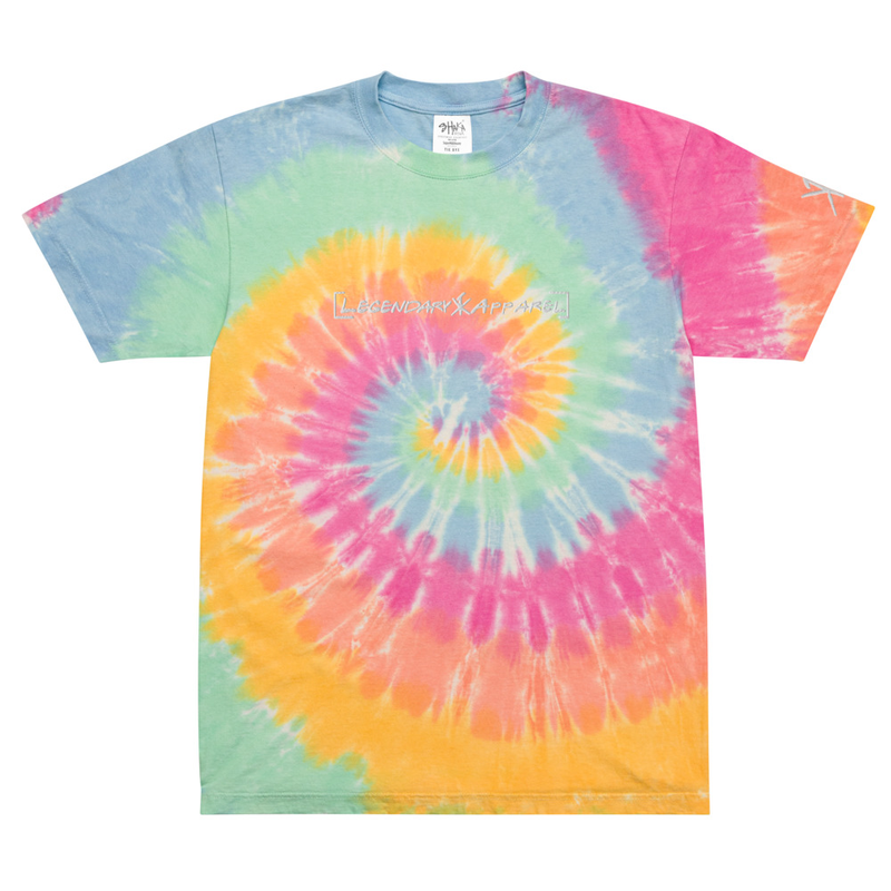 [ legendary ] Oversized Tie-Dye Tee – L, Sherbet rainbow