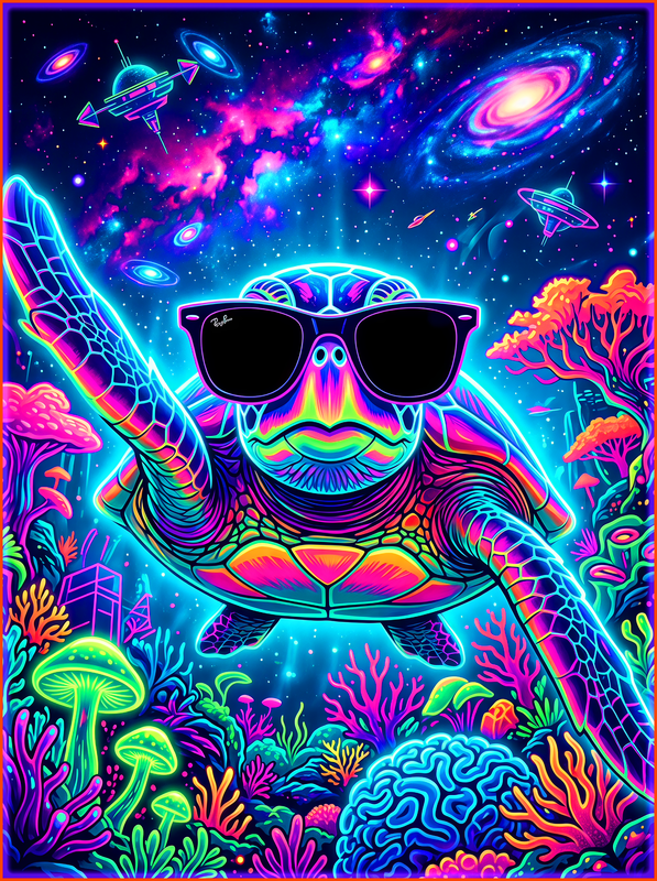 Hipster Turtle - Hipster Turtle / Black / S