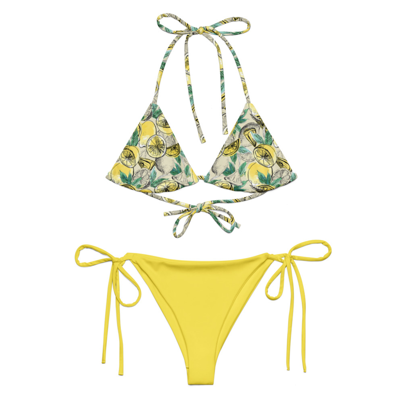 All-over print recycled string bikini