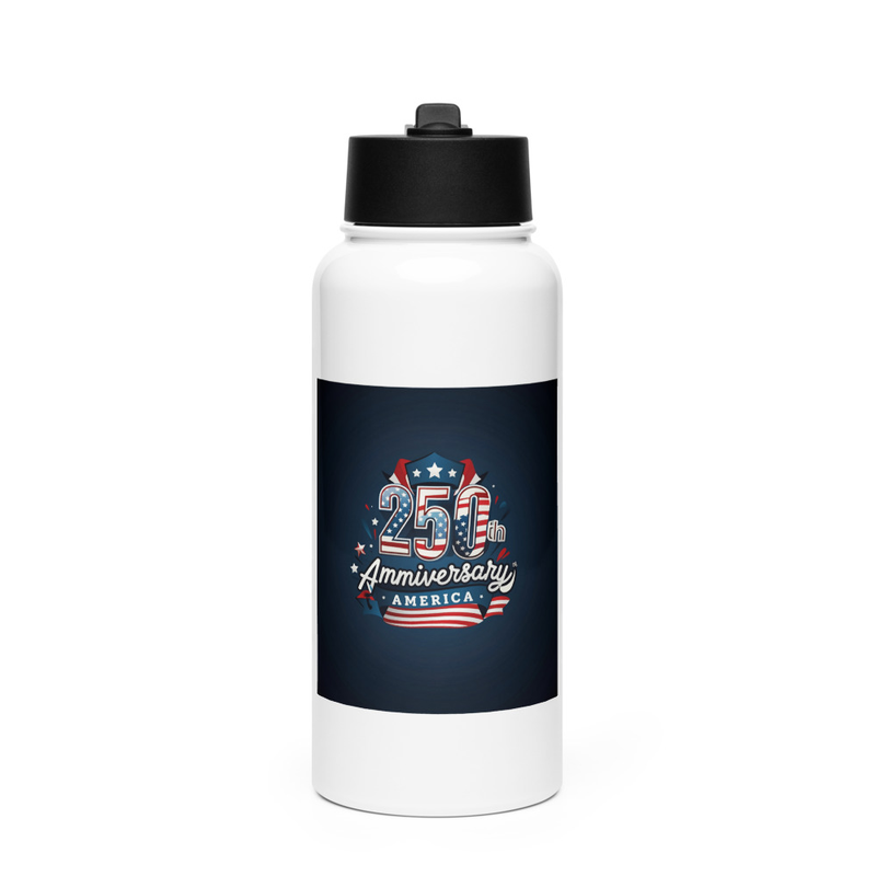 Stainless steel water bottle with a straw lid
