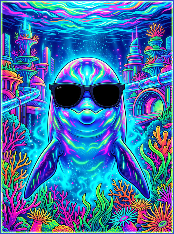 Hipster Dolphin - Hipster Dolphin / Black / S