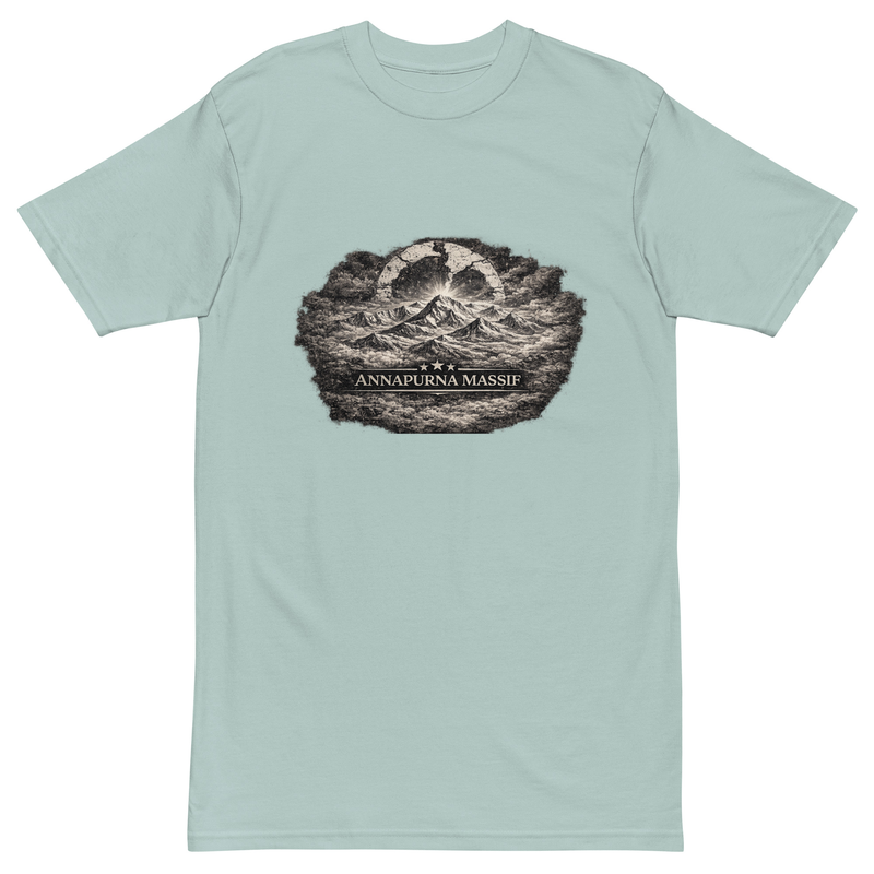 Aham Vadh: Annapurna Silence | Men’s Premium Heavyweight Tee / Agave / S
