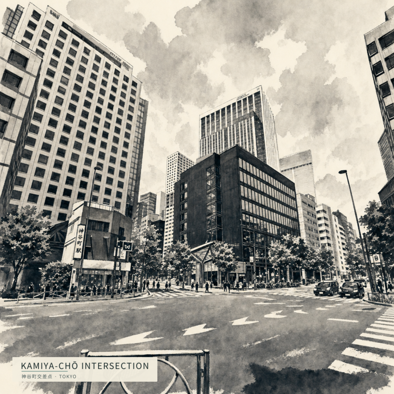 Kamiya-chō intersection(神谷町交差点)のアートワーク