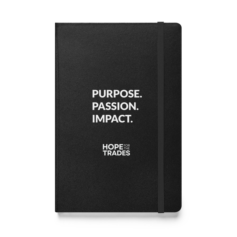 HFTT Hardcover Notebook (5.5"×8.5") | Purpose. Passion. Impact. (Dark Colorways)