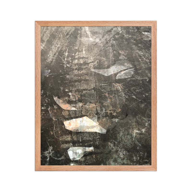 Perceptual Field 0037 — Shimmering Light — Framed Print – 16″×20″, Red Oak