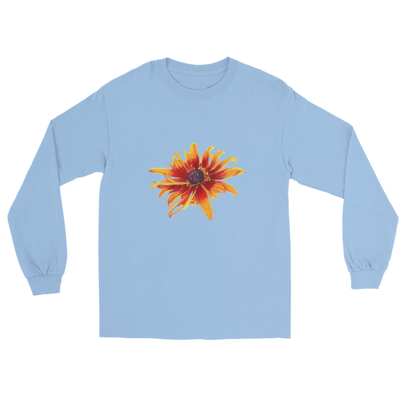 Flaming Flowers - Unisex Long Sleeve Shirt – XL, Light Blue