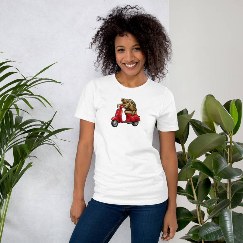 Hermann’s Tortoise Reptile on Vespa Unisex T-Shirt