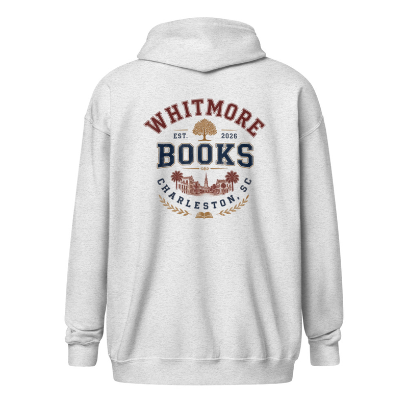 Unisex heavy blend zip hoodie-Whitmore Books & Co – S, Ash