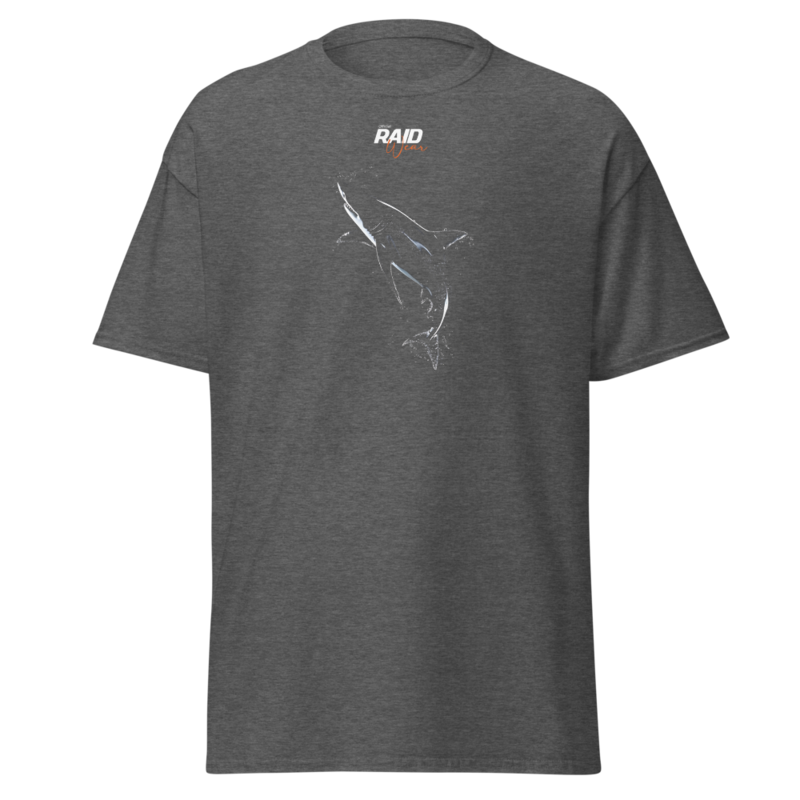 RAID Wear Shark Front Print T-Shirt – 3XL, Dark Heather