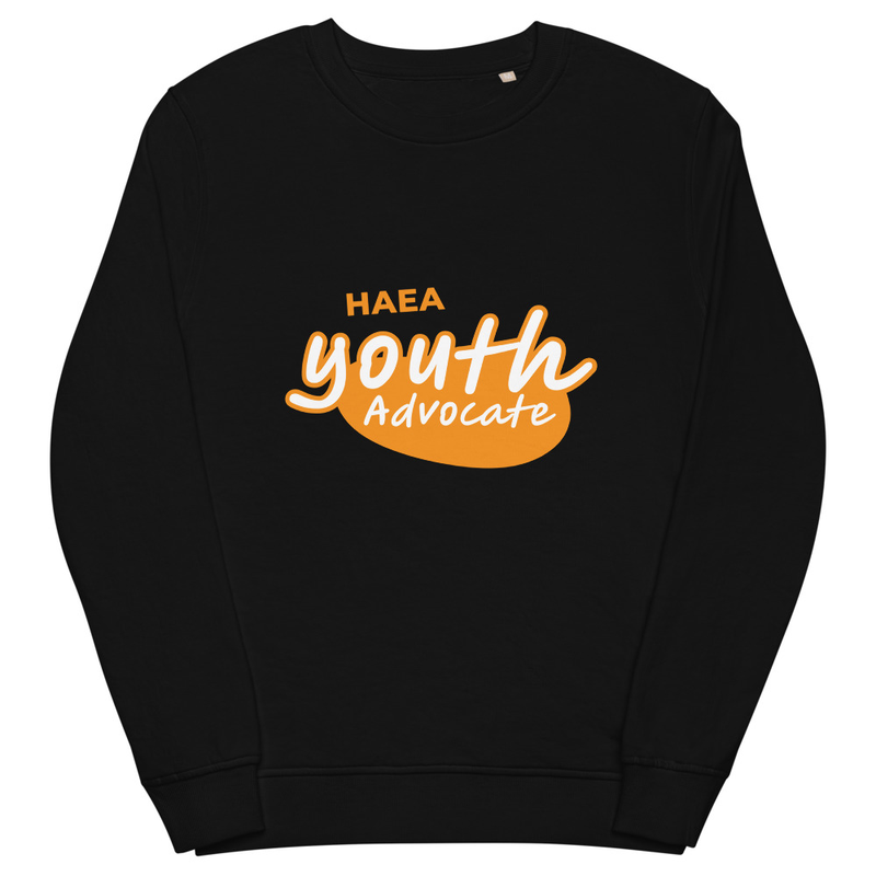 Apparel - Orange HAEA Youth Advocate Unisex organic sweatshirt