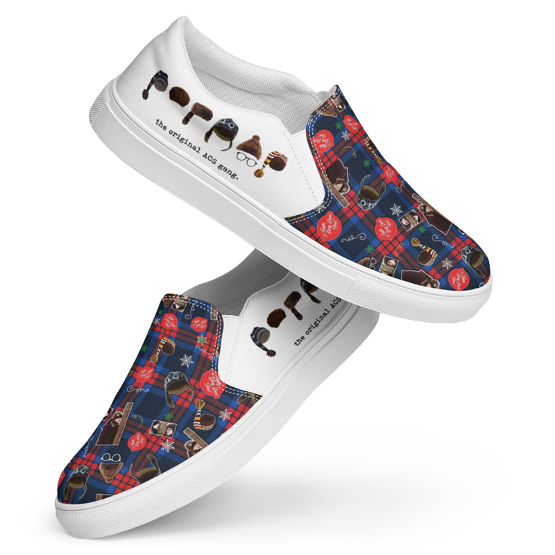 Blue Collage A Christmas Story Women’s Slip-on Canvas Shoes