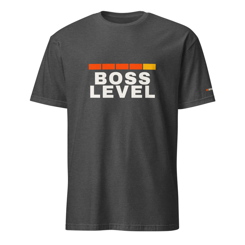 Boss Level GILDAN 64000 Short-Sleeve Unisex T-Shirt – S, Dark Heather Grey